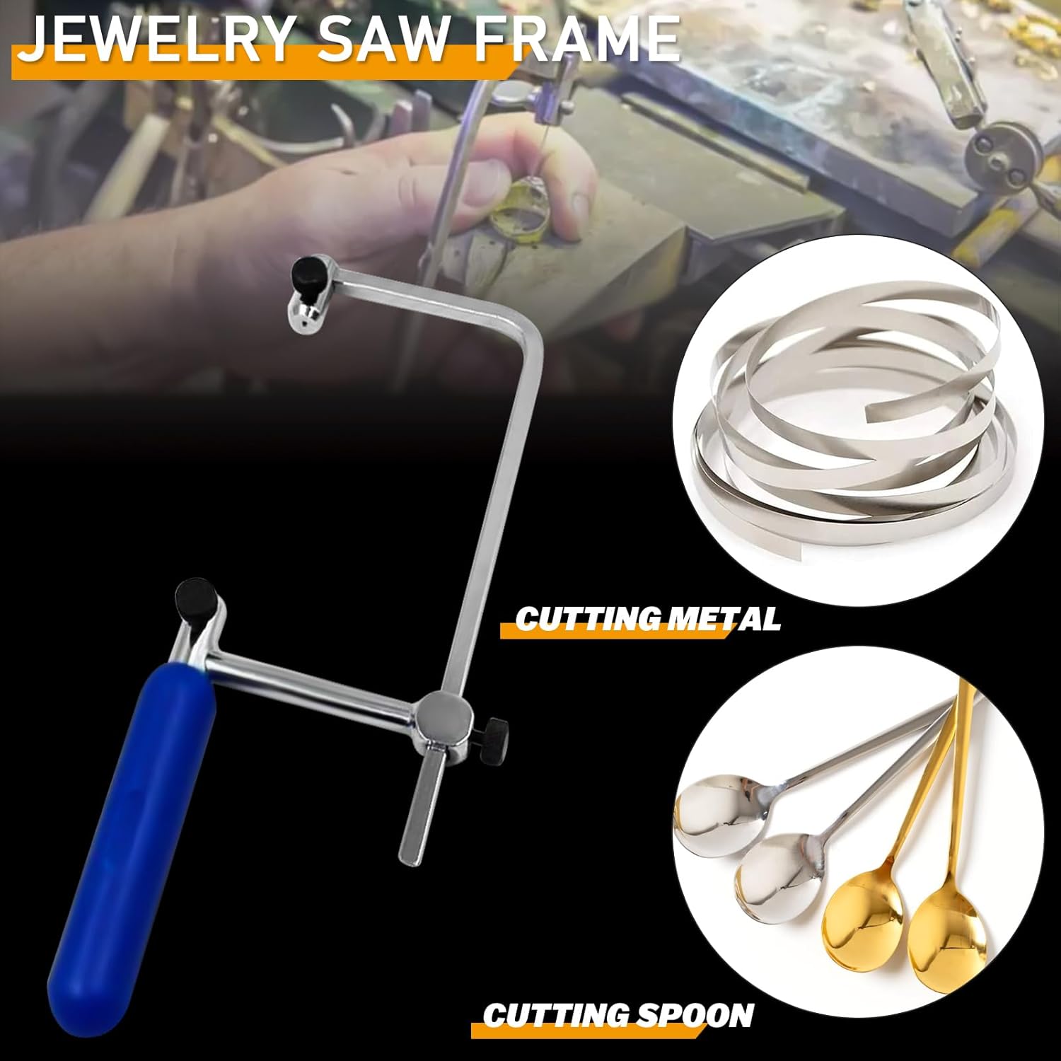XIIW 11 in 1 Ring Bender Ring Bending Tool for Spoon Rings Upgraded Jewelry Making Kit with Jewelry Saw Frame Nylon Dies 2 Ring Blanks Bending Maker Machine Sizer Measuring Tool
