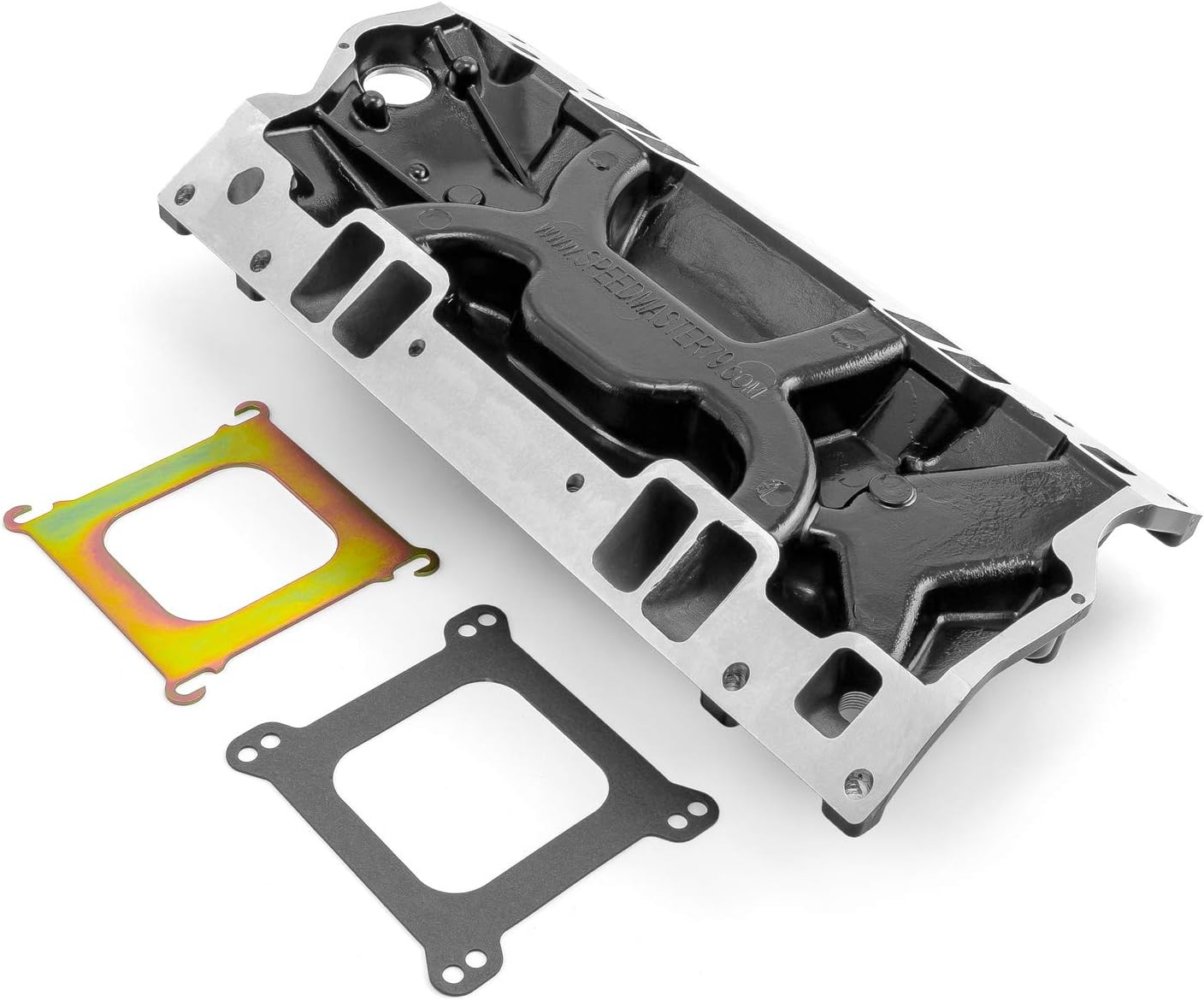 Speedmaster 1-147-006 Compatible with Chevy SBC 350 Vortec LowRise Aluminum Intake Manifold [Black]