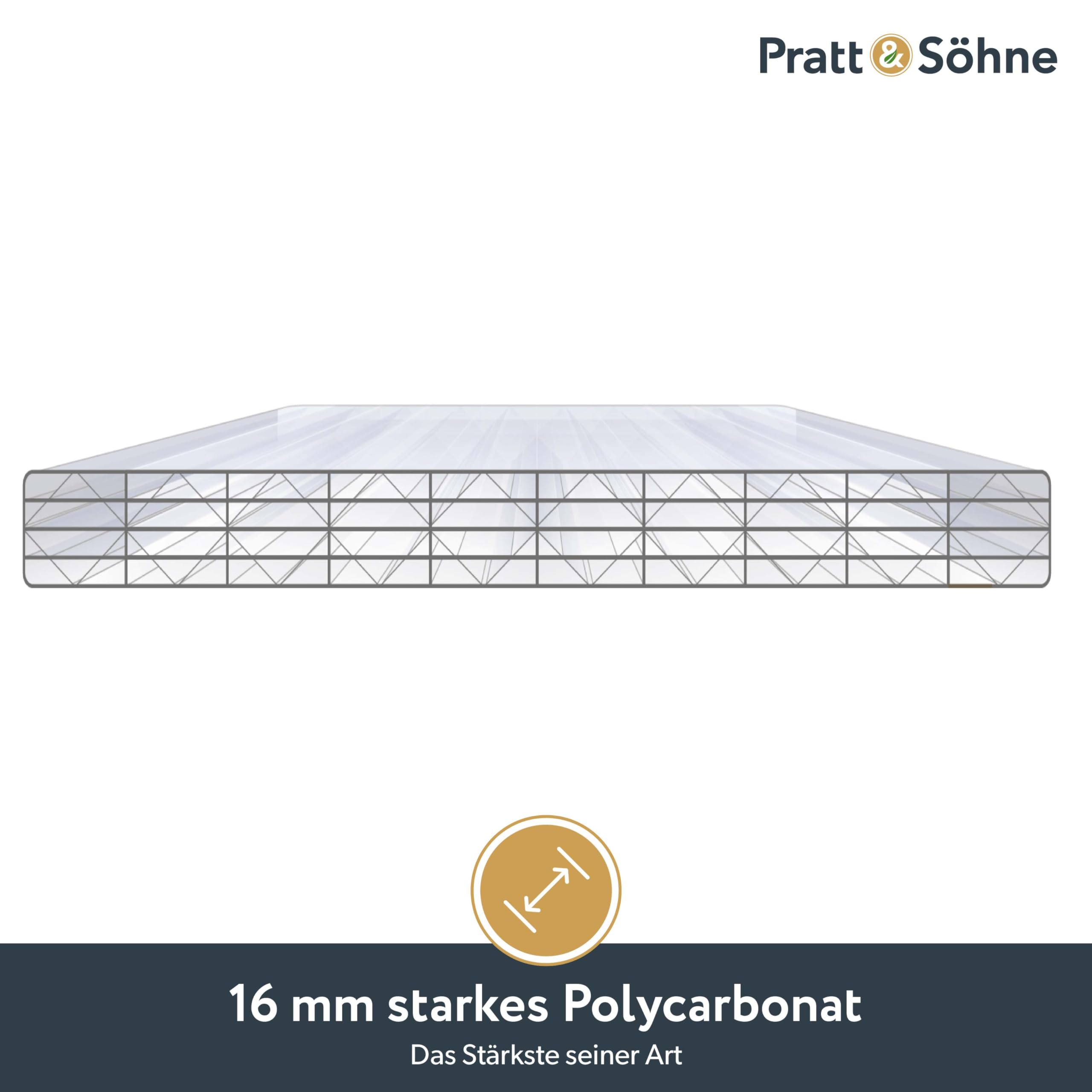 Pratt & Söhne Carport aus Aluminium 406 x 357 x 285 cm - Autoüberdachung inkl. Hohlkammerplatten - Garage Unterstand Terrassenüberdachung - Pergola Veranda - Anthrazit