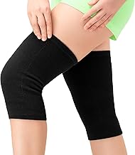 Knee Support - Lightweight Elasticated Sleeve Compression Bandage for Joint Pain & Sprains During Exercise & Sport, Left or Right for Both Men & Women (2 x Black Knee Supports)