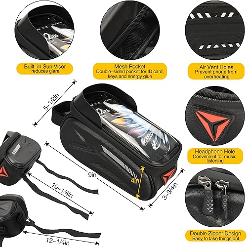 Miniatura 5 de Kit de reparación de bicicletas, bolsa de reparación de bicicletas con bomba de neumáticos, kit de herramientas de bicicleta para viajes de