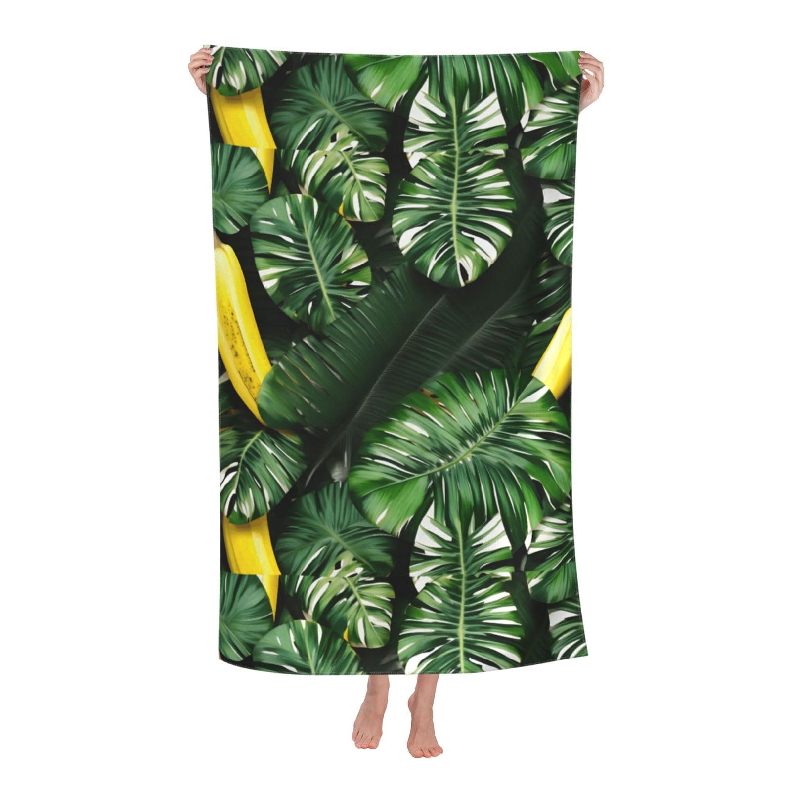 Cbaaghh Banana And Palm Print Adult Beach Towels,Beach & Pool Towel,Beach Towels,Towels For Camping
