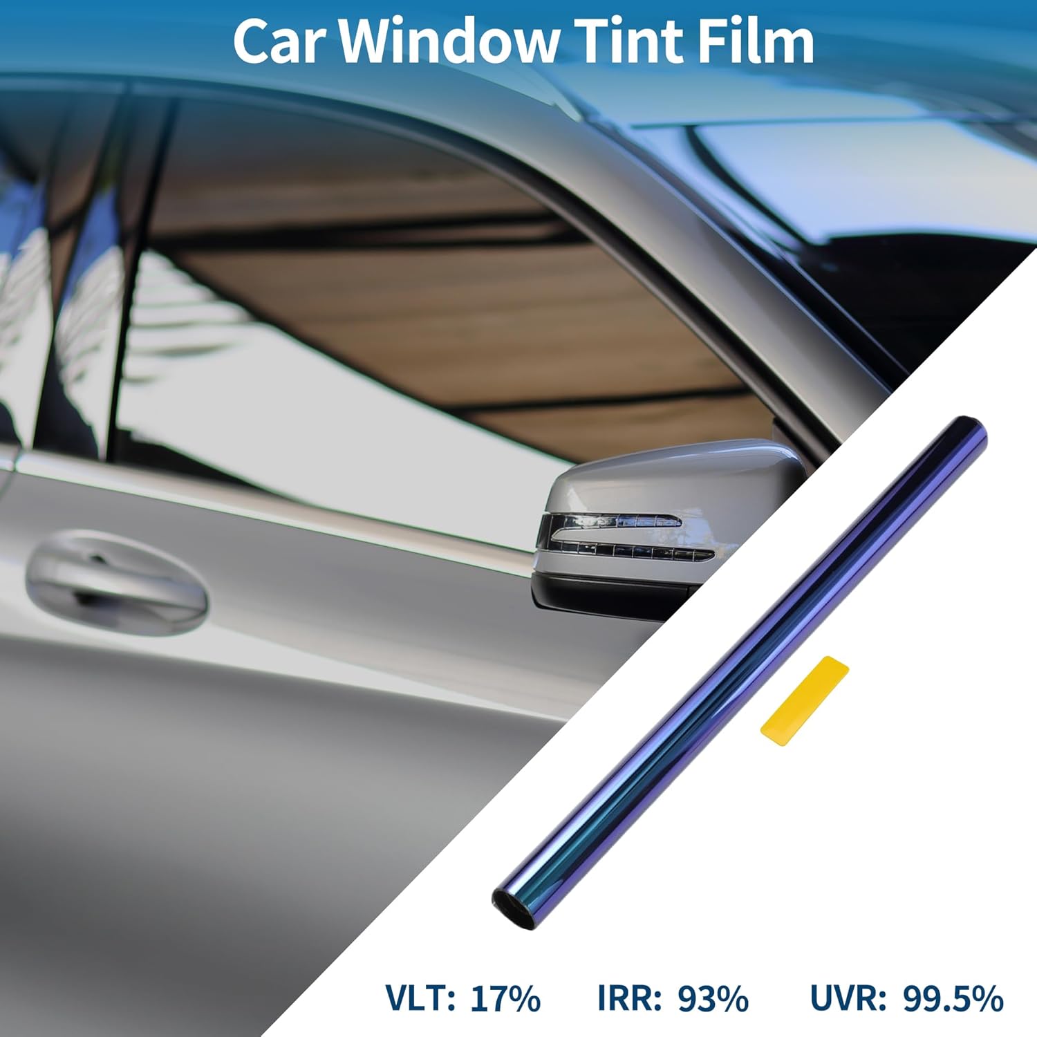 Car Window Tint Film Chameleon 30'' Inch x 5ft Heat UV Blocking Sun Protection Anti-Glare Privacy Film Blue Purple VLT 17% IRR 93% UVR 99.5%