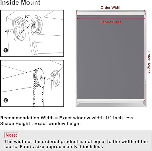 Miniatura 6 de BERISSA Persianas enrollables con filtro de luz para ventana, persianas enrollables de tela con aislamiento térmico para el hogar, dormitorio,