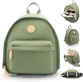 Cwatcun Camera Backpack Bag Small for Women,Stylish DSLR/SLR Camera Bag with Tripod Strap Laptop