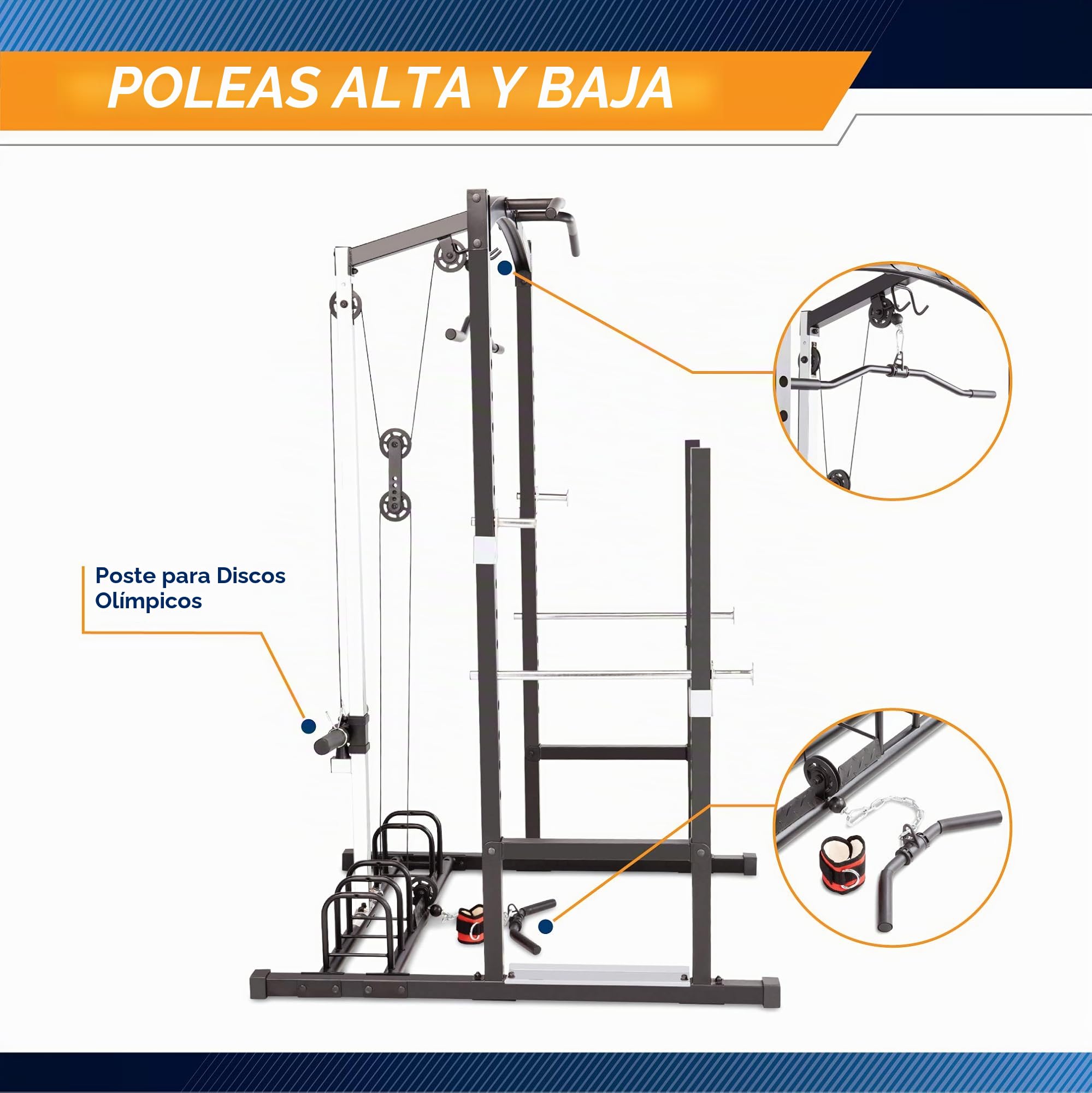 Marcy MWM-7041 estación de musculación abierta, con sistema de poleas