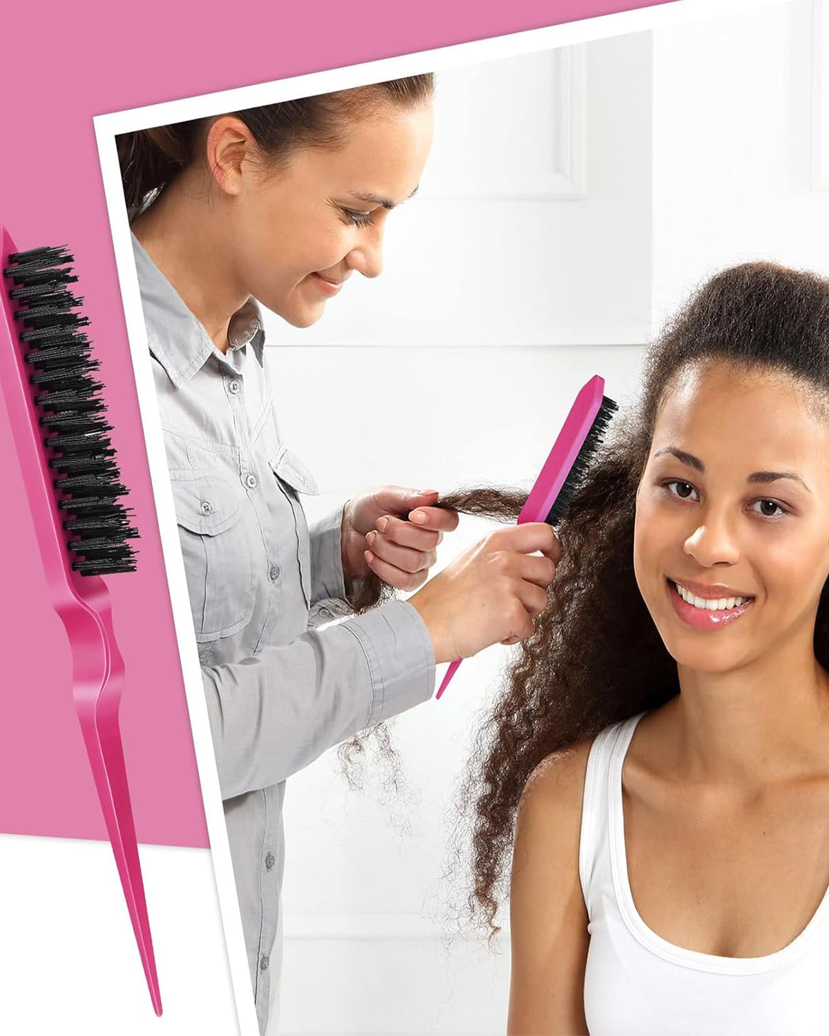 Comb Set, Diffuser for Curly Hair, Hair Diffuser, Hair Stylists Professional Styling Comb Set, Diffuser Hair Dressing Styling Tool Usage at Home to Acheive Curl Defination (Rose Red) - Image 7 thumbnail