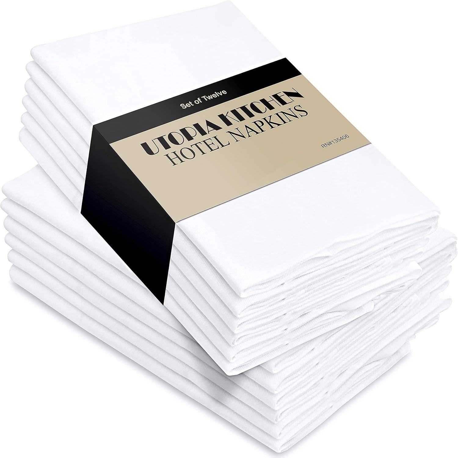 80% Off Discount Utopia Kitchen Cloth Napkins 18 by 18 Inches, 12 Pack White Dinner Napkins, Cotton Blend Soft Durable Napkins Black Friday - 50% OFF Utopia Kitchen Cloth Napkins 18 by 18 Inches, 12 Pack White Dinner Napkins, Cotton Blend Soft Durable Napkins