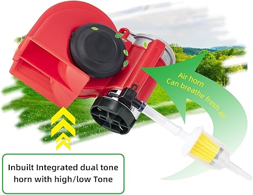 Vista 53 de FARBIN Bocina de aire para camión, bocina de tren eléctrica compacta, bocina de coche de 12 V 150 db súper fuerte con arnés de cableado, para cuerno