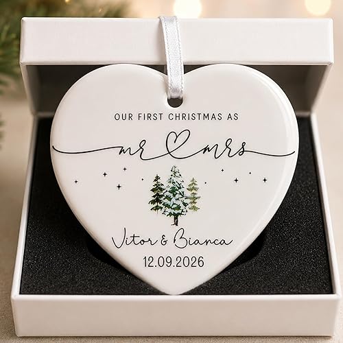 Mr Mrs Ornament, Personalized Wedding Gifts for Couples, Our First