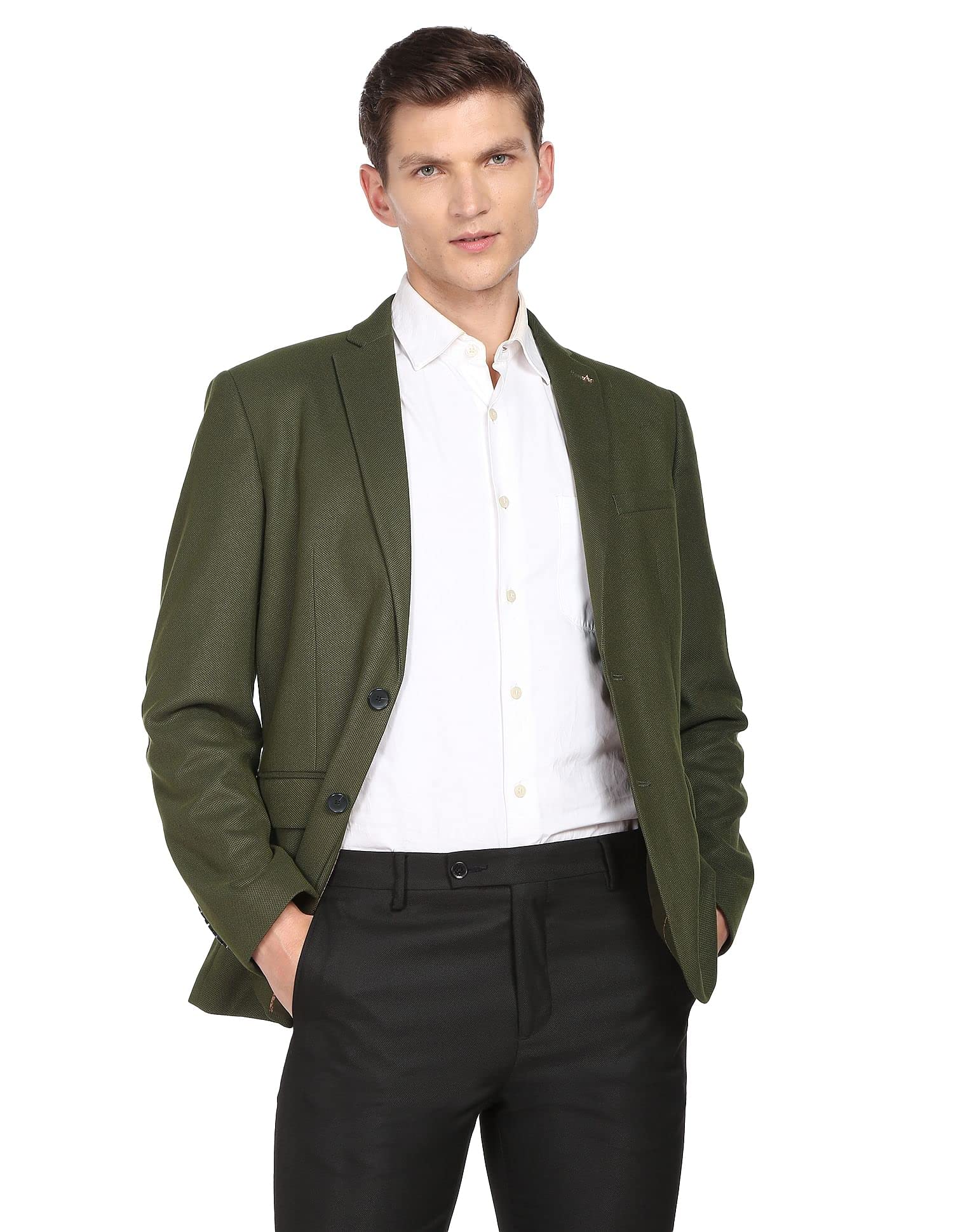 arrow Dobby Flex Blazer Olive-picture-12