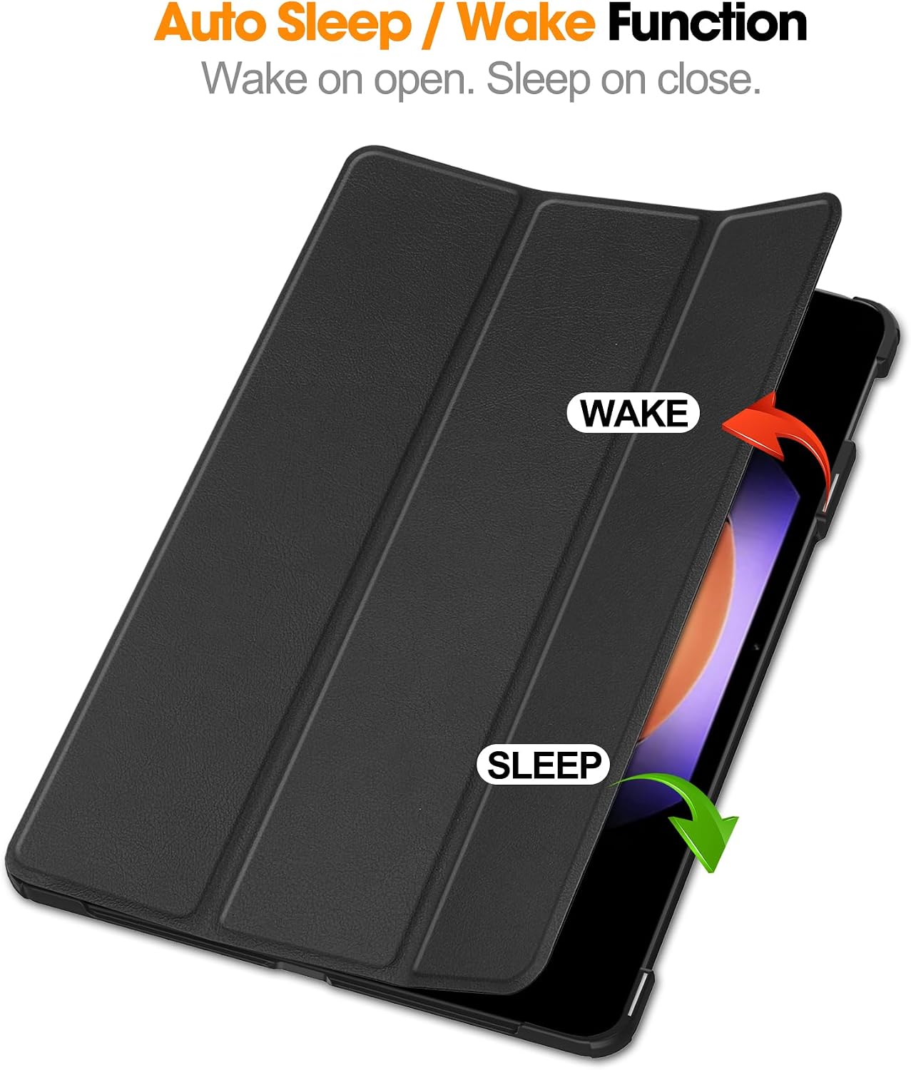 Gylint Case for XIAOMI Pad 6S Pro 12.4'' 2024, Folding Folio Ultra-Thin PU Leather Stand Case Cover for XIAOMI Pad 6S Pro Black image 2