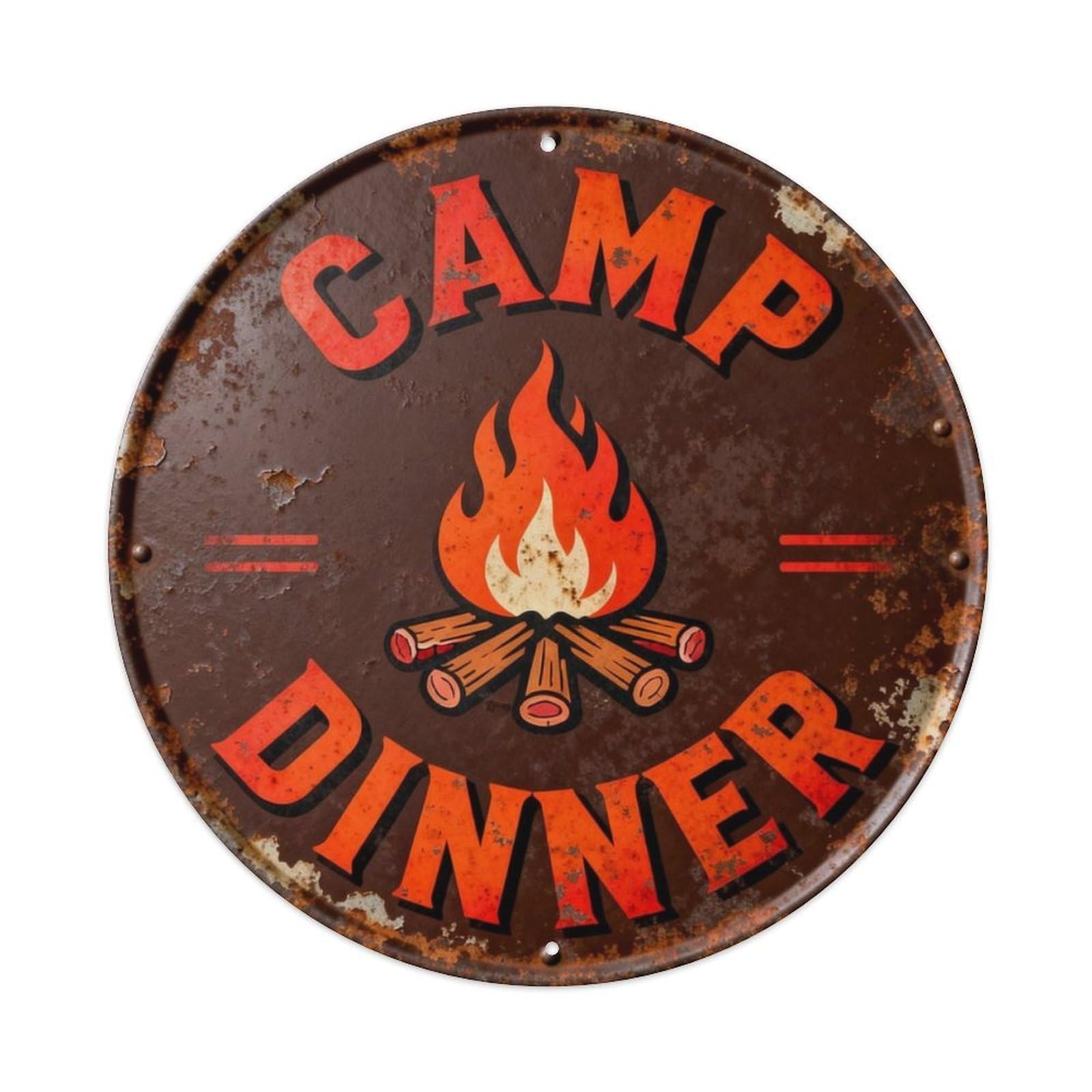 Camp Dinner Metal Tin Sign Plaque