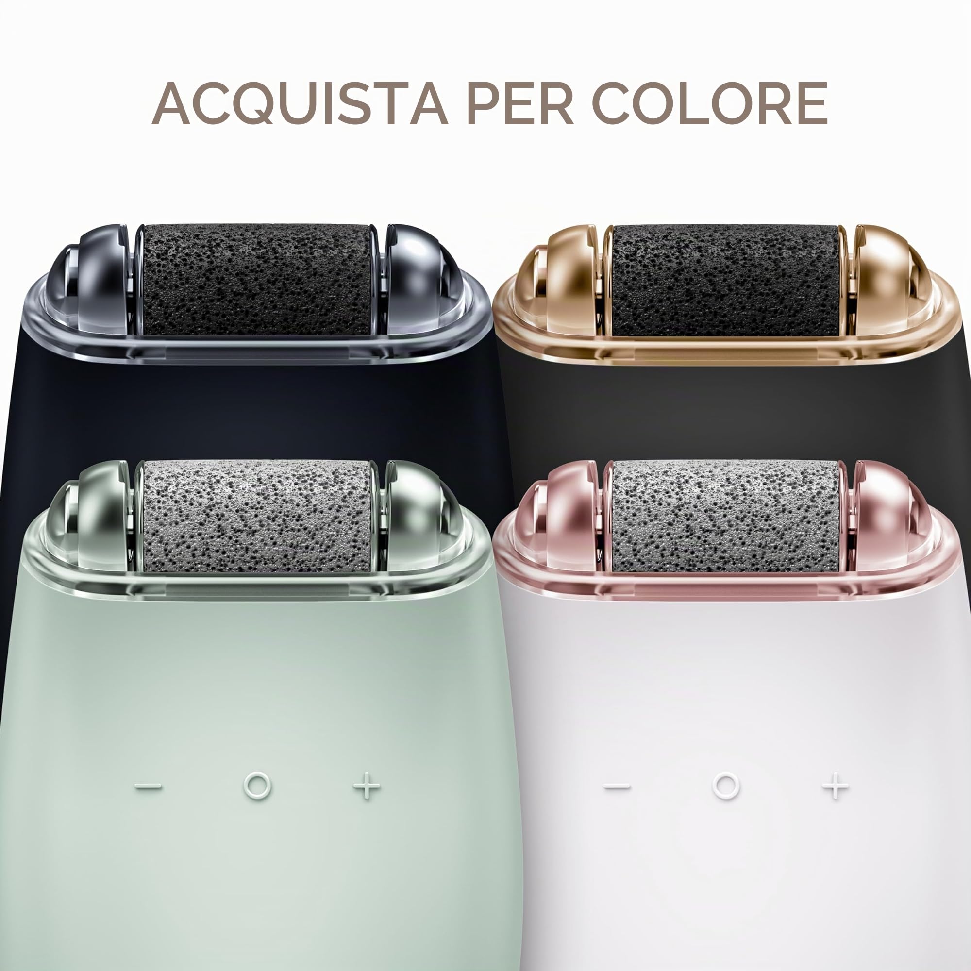 GESKE Electric Pumice Foot Smoothing Roller | 7 in 1 | Lima elettrica per piedi ed esfoliante | Pietra pomice durevole | Per piedi lisci | Rimozione avanzata dei calli | Ideale per set pedicure.