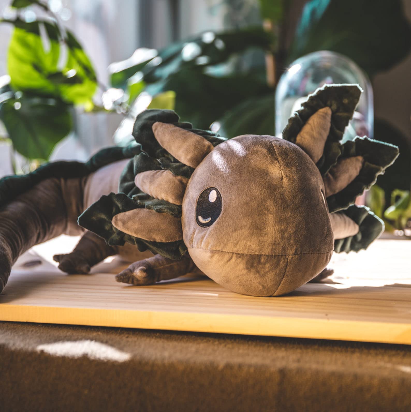 Axolotl Weigted Plush, Soft Cute Grey Axolotl Stuffed Animal Plushies Pillow,Realistic Weighted Stuf