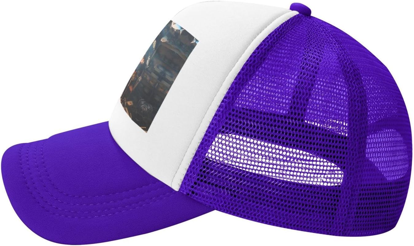 Trucker Hat Cowboy Hat for Sun Cap Baseball Beach Caps,Outdoor Activities and Travel Fish Floating in thebedroom Black