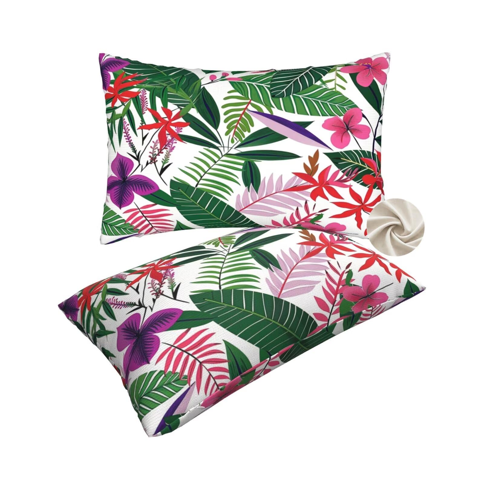 Housse de coussin les plantes 60x80 cm douce et coloree pour proteger vos grands oreillers