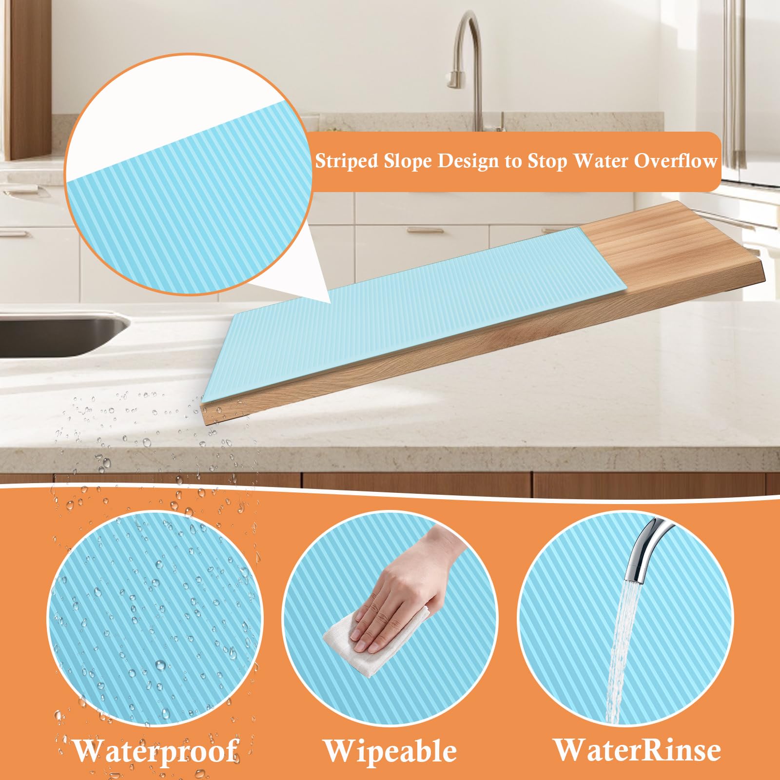 4 StüCk Anti-Gefriermatte FüR EisfäCher, 45*29Cm Anti Eis Matte Gefrierschrank Antifrost Matte KüHlschrank Wasserdichte Und Abwaschbar Konservierungsunterlage KüHlschrank Zuschneidbar (Blau)