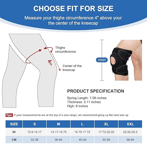 Miniatura 6 de Rodillera ajustable para el dolor de rodilla para mujeres y hombres con estabilizadores laterales, almohadillas de gel para rótula, rodillera de