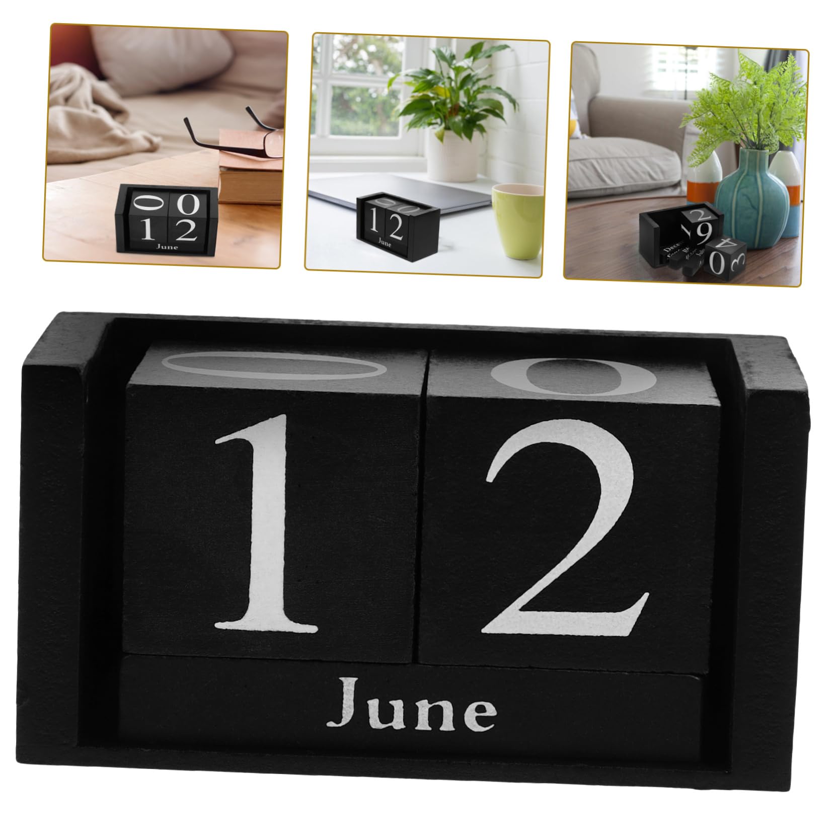 Operitacx 5st Kalender Aus Holzblöcken Stehender Kalender Eleganter Tisch Für Den Täglichen Gebrauch Eleganter Block Hölzern Einfach Büro Kleiner