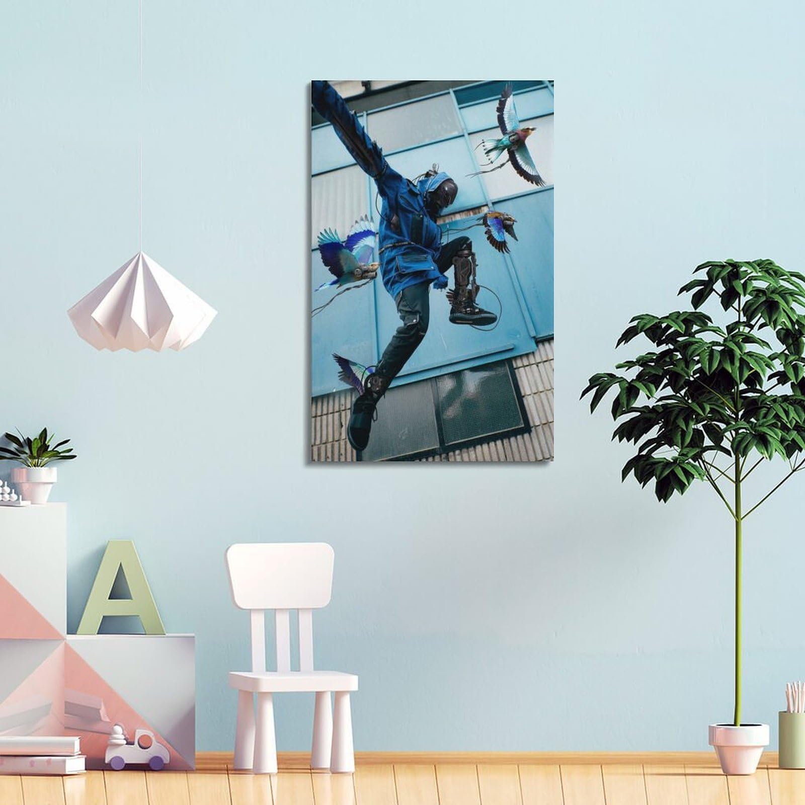 ZOGJIN Stampa artistica da parete moderna su tela, decorazione artistica da parete in stile mecha, stile mecha estremo, 40 x 60 cm, con cornice