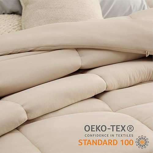 Miniatura 5 de Bedsure Juego de sábanas tamaño Queen, color beige