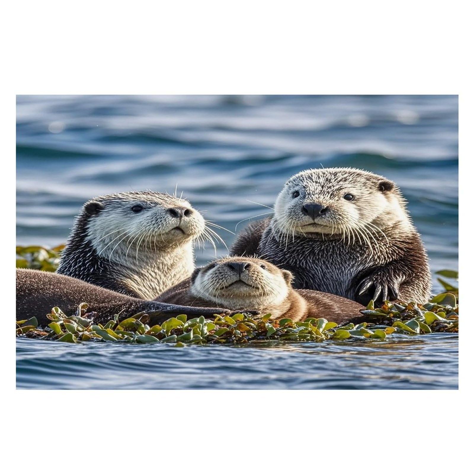 Sea Otters Placemats Flax Place Mats for Dining Table Rectangle Non-Slip Table Mats Heat Resistant Washable Placemat for Kitchen Home Decor Party Outdoor 12" X 18"