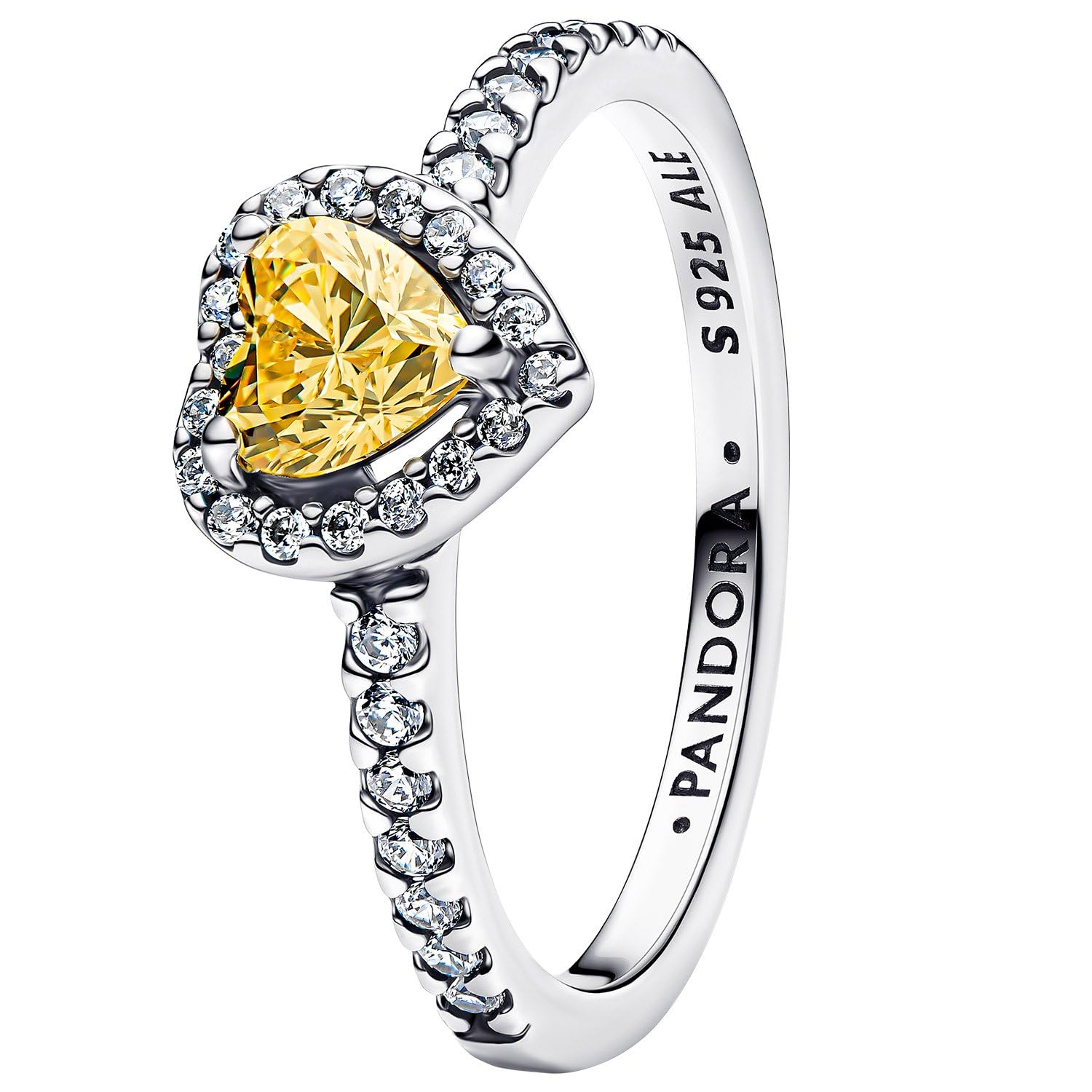 Anello in Argento Sterling con zirconi cubici vibranti Giallo e Trasparente