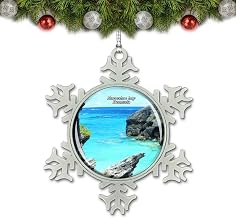 Bermuda Horseshoe Bay Beach Christmas Ornament Tree Decoration Crystal Metal Souvenir Gift