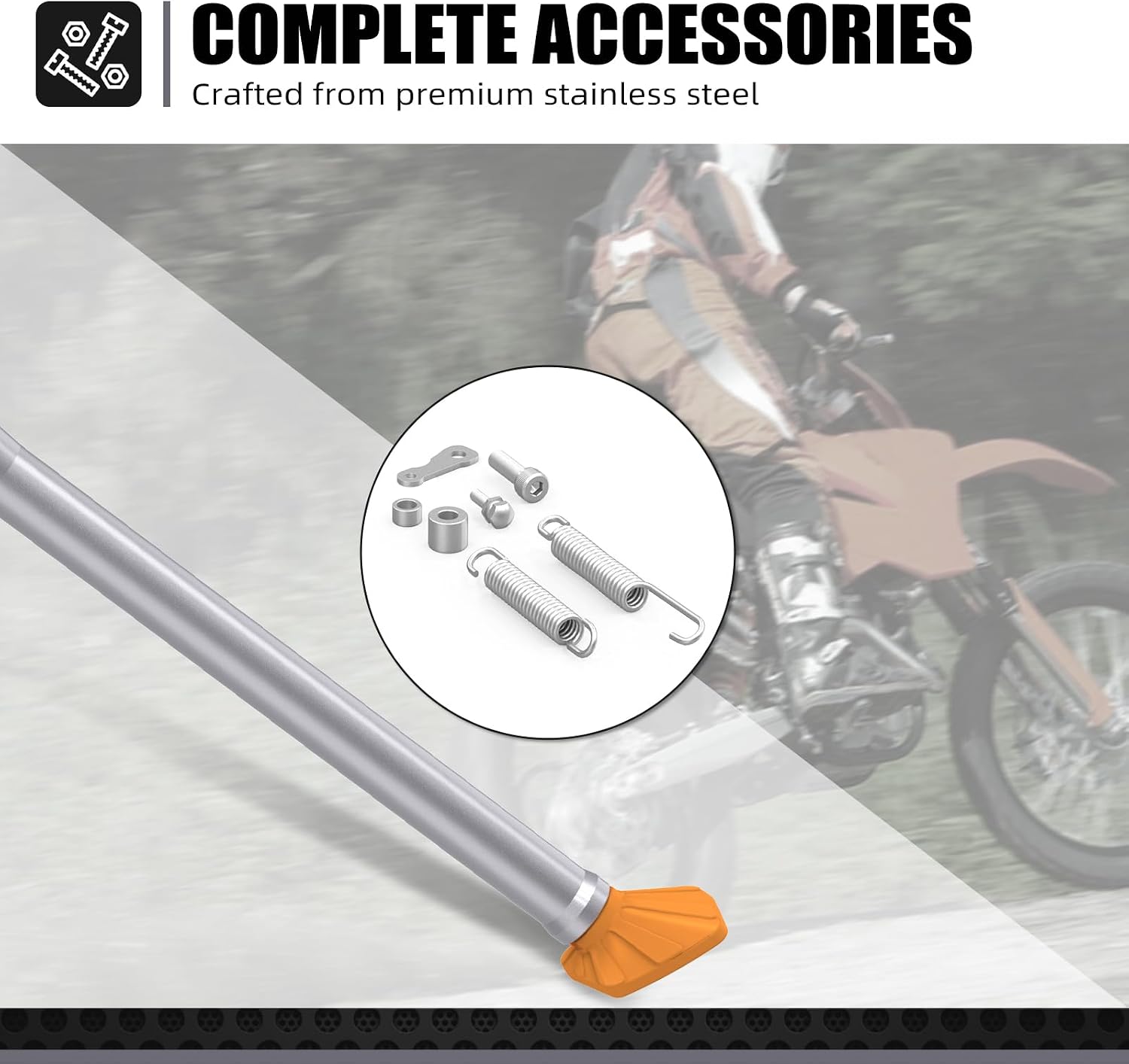 NICECNC Motorcycle Sidestand with Spare Part 50303023000 Compatible with KTM EXC 125 150 200 250 300 400 450 525 1998-2007