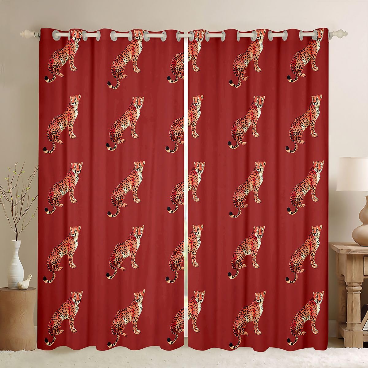 Rideau Guépard Faune pour Bloquer la Lumière | Solution Occultante Chambre 117x137