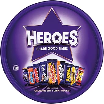 Heroes Chocolate Tub 475g | Assorted Mini Chocolate Bars | Perfect for Sharing, Parties & Gifting | Generous 475g Sharing Tub | Individually Wrapped Chocolates