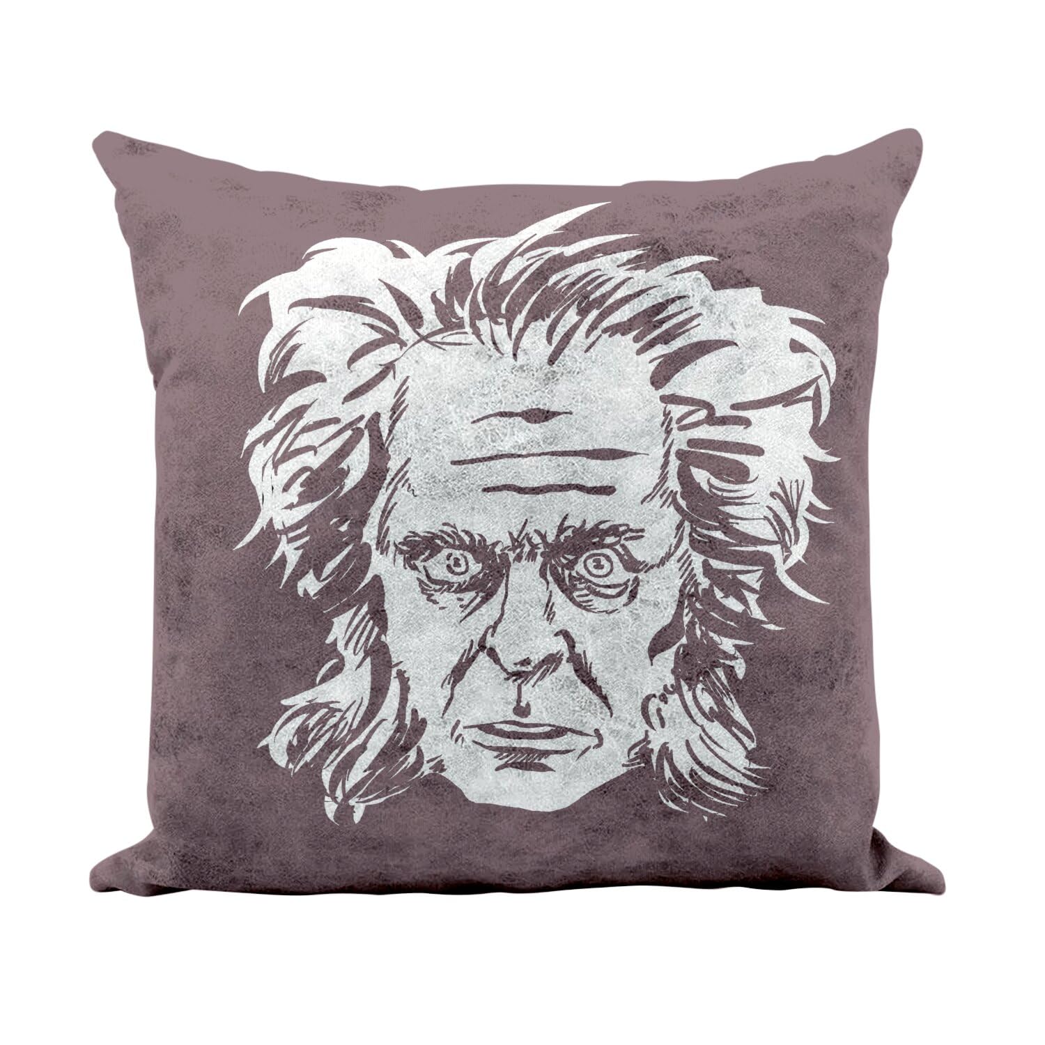 Coussin Fritz Lang 40x40 cm Docteur Mabuse blanc en similicuir haut de gamme toucher cuir