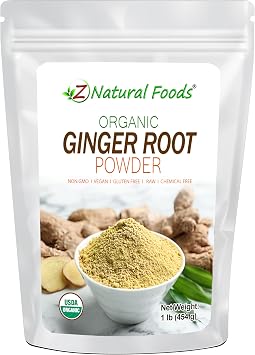 Z Natural Foods Organic Ginger Root Powder - Gluten-Free, Vegan, 1 lb
