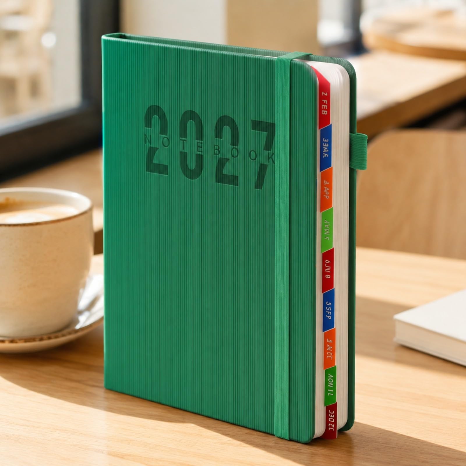 predolo Agenda 2027 Formato Formato Medio A | Planner Giornaliero 2027, Leggero, Taccuino con Copertina in PU, per Pianificazione Giornaliera, Scuola, Lavoratori, Studenti, Verde