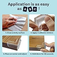 Vista 4 de CalMyotis Protectores de esquinas – Parachoques de seguridad para bordes de muebles, parachoques y cojín a prueba de bebés para cubrir muebles