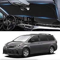 Vista 21 de Parasol, protector plegable para ventana delantera, plegable, visera para parabrisas 240T, cobertura completa para mantener el automóvil fresco