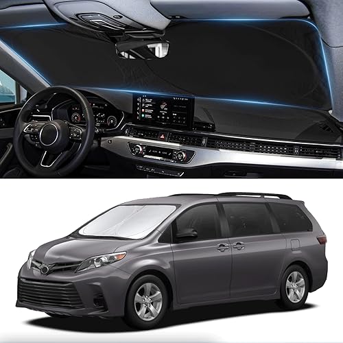 Miniatura 58 de Parasol para parabrisas de ajuste personalizado, cubierta para ventana delantera, visera plegable 210T, protector que bloquea los rayos ultravioleta