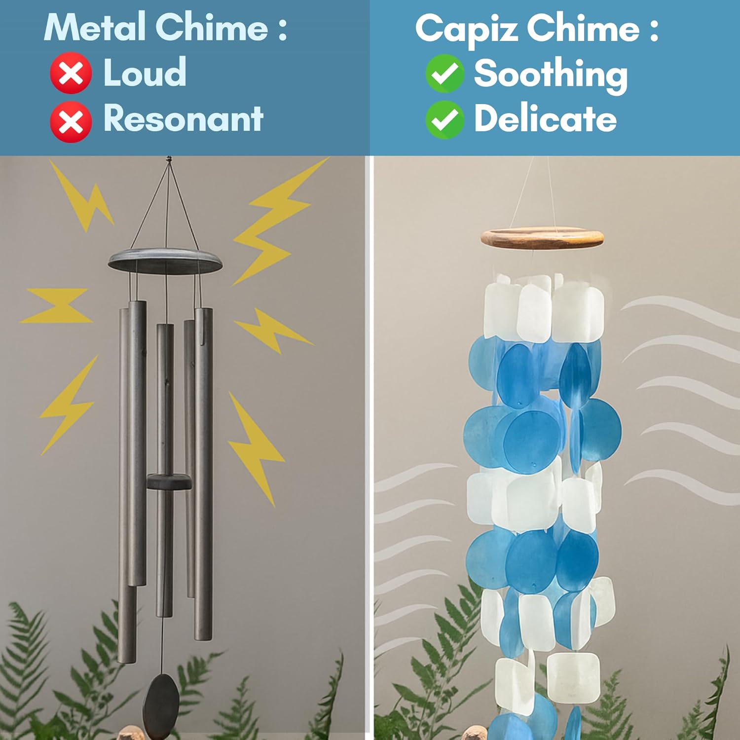 Solange & Frances Wind Chimes for Outside, Gifts for Mom, Birthday Gifts for Women, Sea Glass Windchimes, Sympathy Gift, Outdoor Decor Gift Ideas for Women
