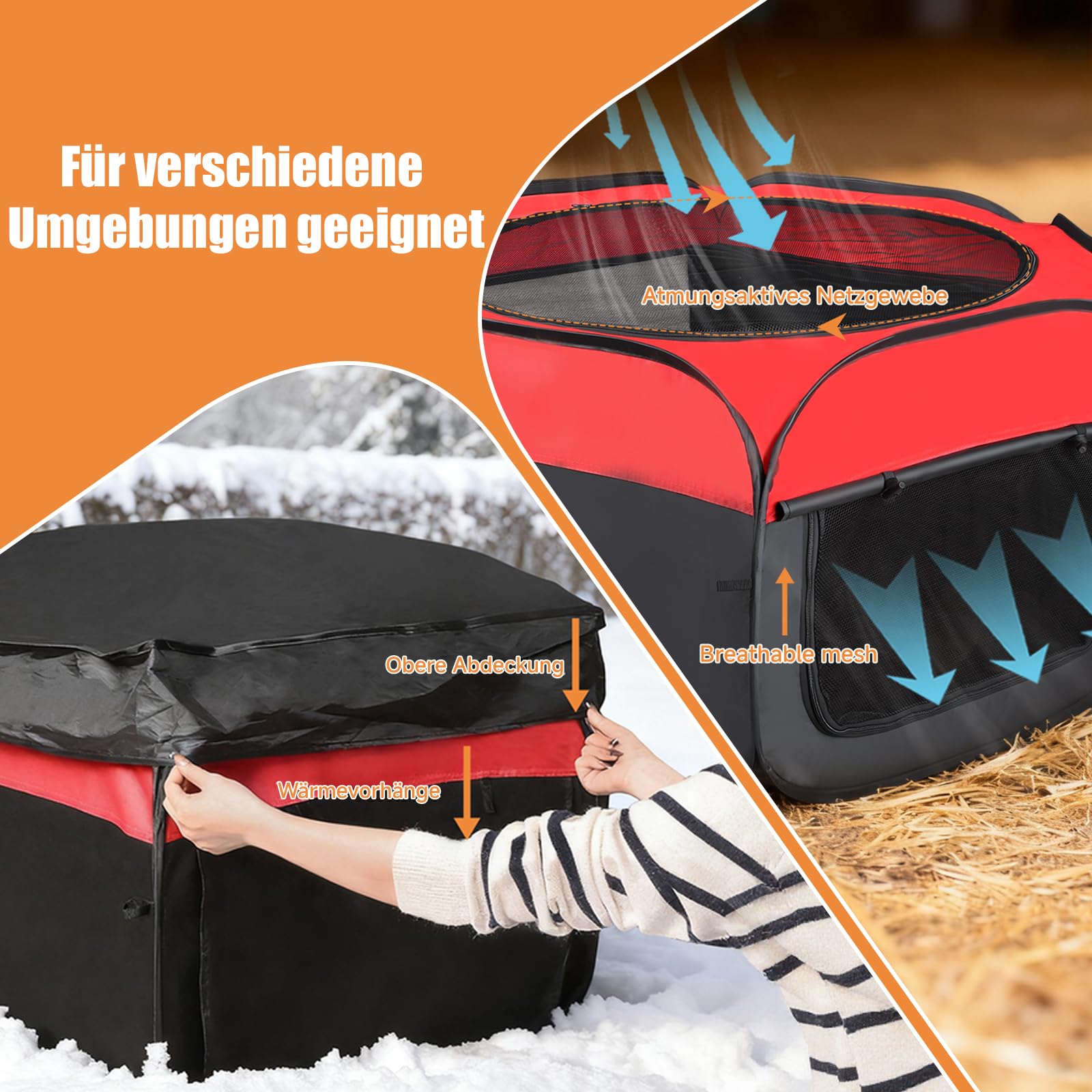 Brooder Box for Chick Starter Kit-Dual Door Chicken Brooder Pen/Playpen/Tent with 10 x 10 in Brooder Heating Plate,Nesting Pad,Chicks Feeder&Waterer,Chick Perch Up to 15 Chicks, Duck,Quail