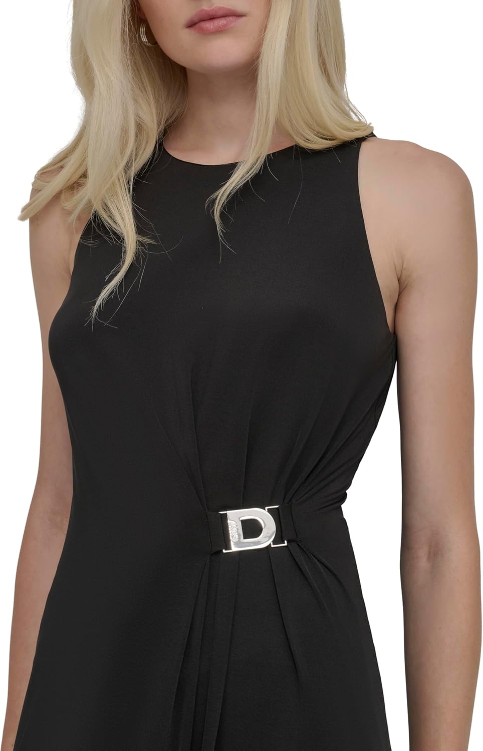 DKNY Womens Sleeveless Jewel Neck Midi Dress - Image 5
