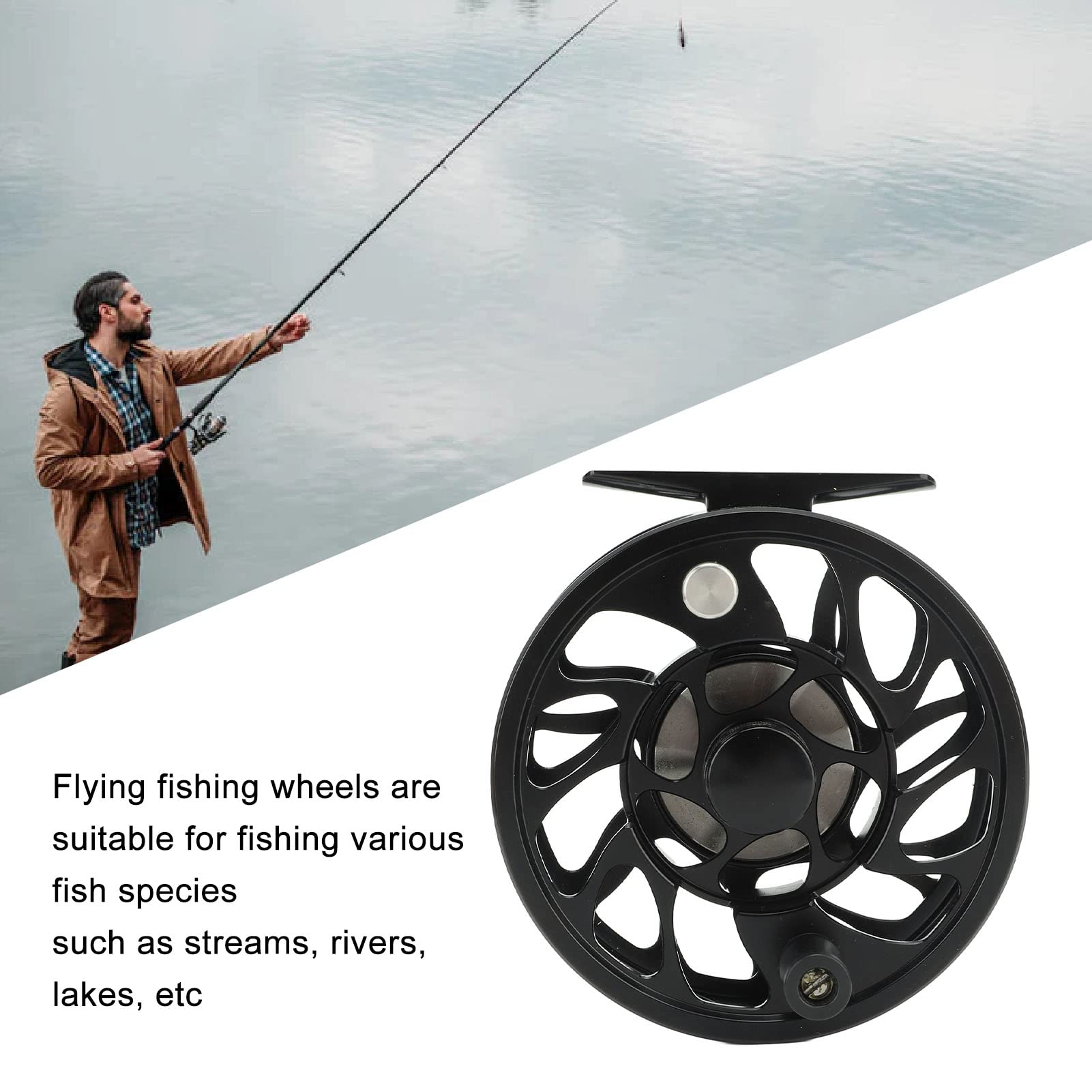 Carrete de Pesca con Mosca ZenithAur Duradero 7/8 con recuperación Reversible a Mano Izquierda/Derecha para Arroyos y ríos de Agua Dulce Que Ofrece un Control de línea Suave con