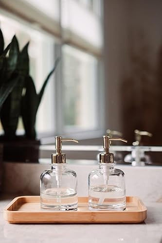 Miniatura 4 de Rail19 Derby Dispensador de jabón con bomba de metal, jabón líquido de manos y loción para cocina y baño, 10 onzas (dorado)