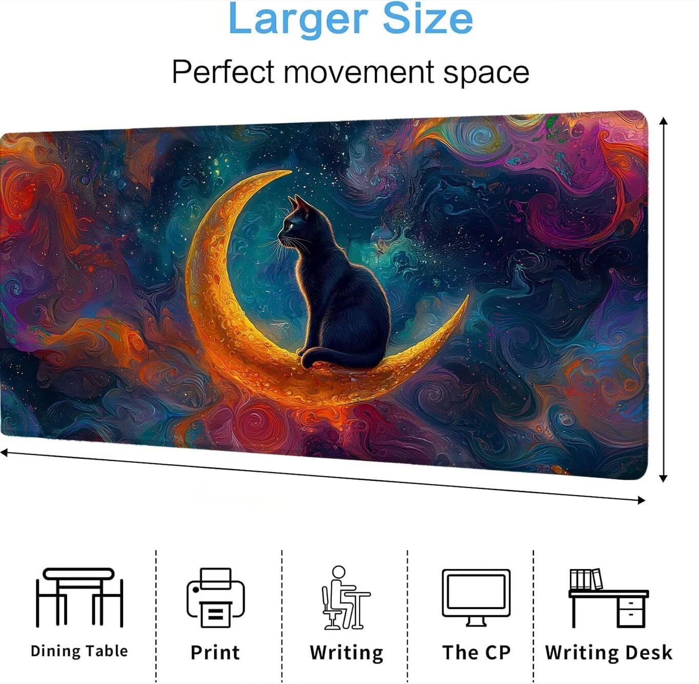 Podkładka pod mysz, podkładka pod mysz XXL 1500 x 800 mm podkładka pod mysz dla graczy, wodoodporna gumowa podstawa, duża podkładka pod mysz do gier na biurko szyte krawędzie wodoodporna