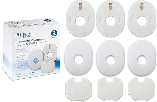 Fette Filter Filtros de vacío compatibles con Shark Rocket HV300, HV300W, HV301, HV302, HV303, HV305, HV308, HV310, UV450. Juego de espuma y filtros