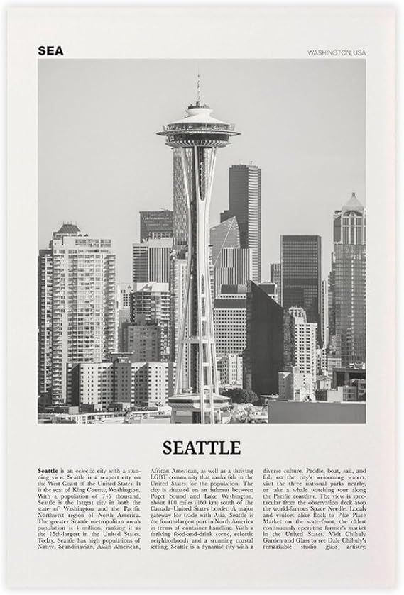 Amazon com Seattle Black And White - 71DLP6B8kJL. AC SX569 