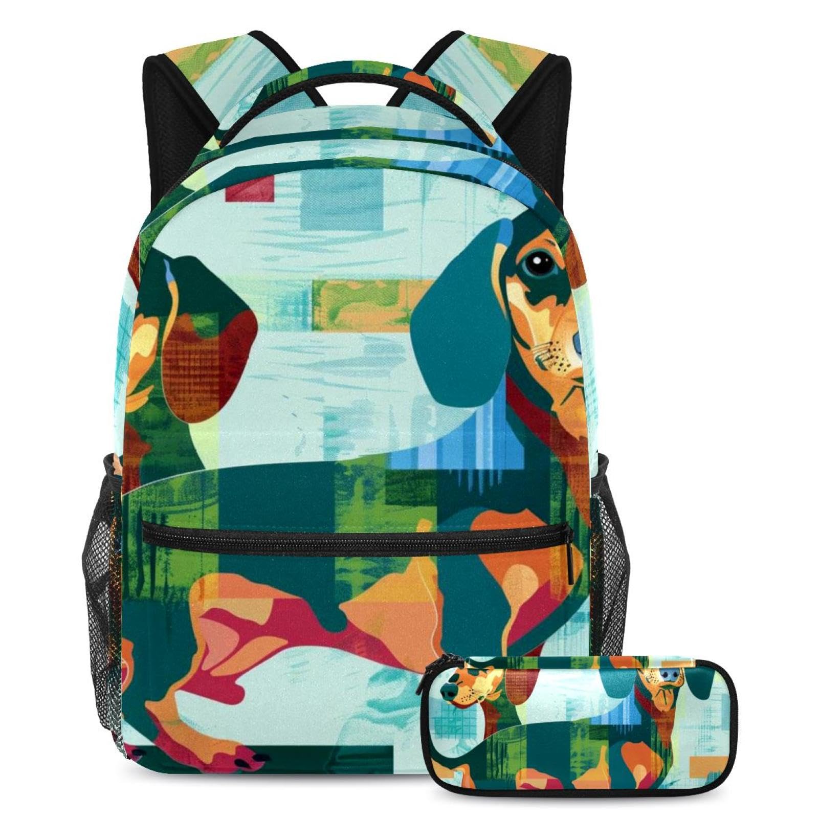 Sac à dos teckel romantique léger contre le mal de dos scolaire
