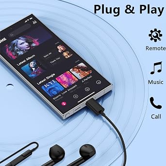 USB-C Wired Earbuds with Microphone for Samsung Galaxy S26 S25 Ultra S24