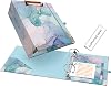 EYROZILL Mini Binder with Clipboard, 3 Ring 2 Inch,for 5.5 x 8.5 Paper.A5 Binders with 5-Tab Dividers for School Office Supplies and Home, Green Marble