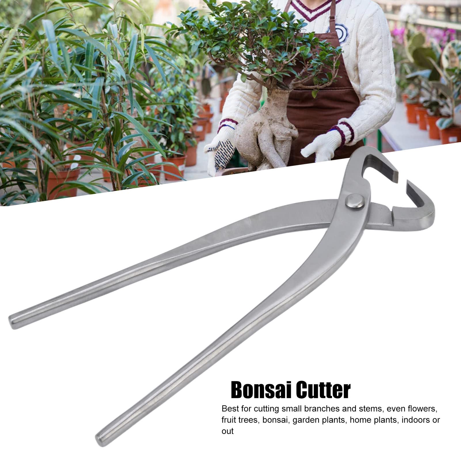 Bonsai Concave Branch Cutter, Bonsai Branch Cutter Stainless Steel Branch Cutter Gardening Branch Cutter Bonsai Scissors with Ergonomic Handle 210mm